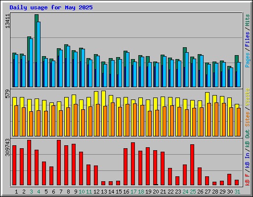 Daily usage for May 2025