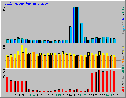 Daily usage for June 2025
