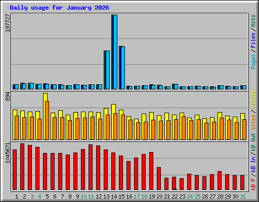 Daily usage for January 2026