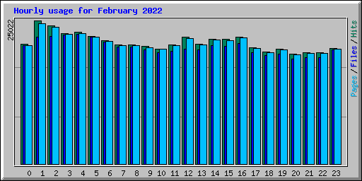 Hourly usage for February 2022