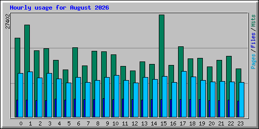 Hourly usage for August 2026